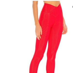 Beach Riot Cara Rib Legging Red High-Rise Ribbed Size Small